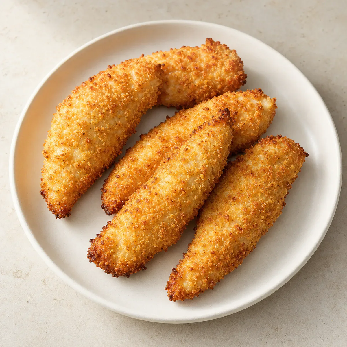 Garlic-panko air-fried chicken tenders served as one complete portion